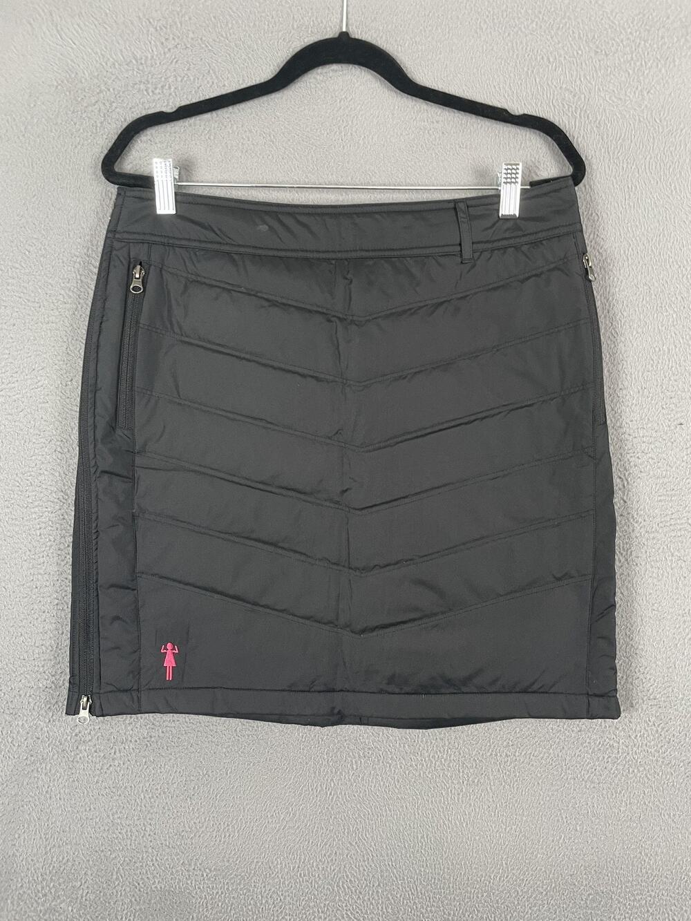 Chicked Skirt Womens Xl Black Quilted Knee Length Insulated Lined Zipper